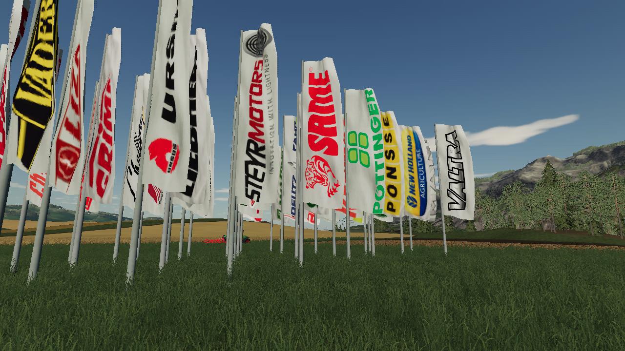 FS19 - Placeable Brand Flags V1.0