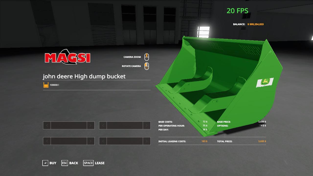 FS19 - John Deere Loader Bucket V2.0