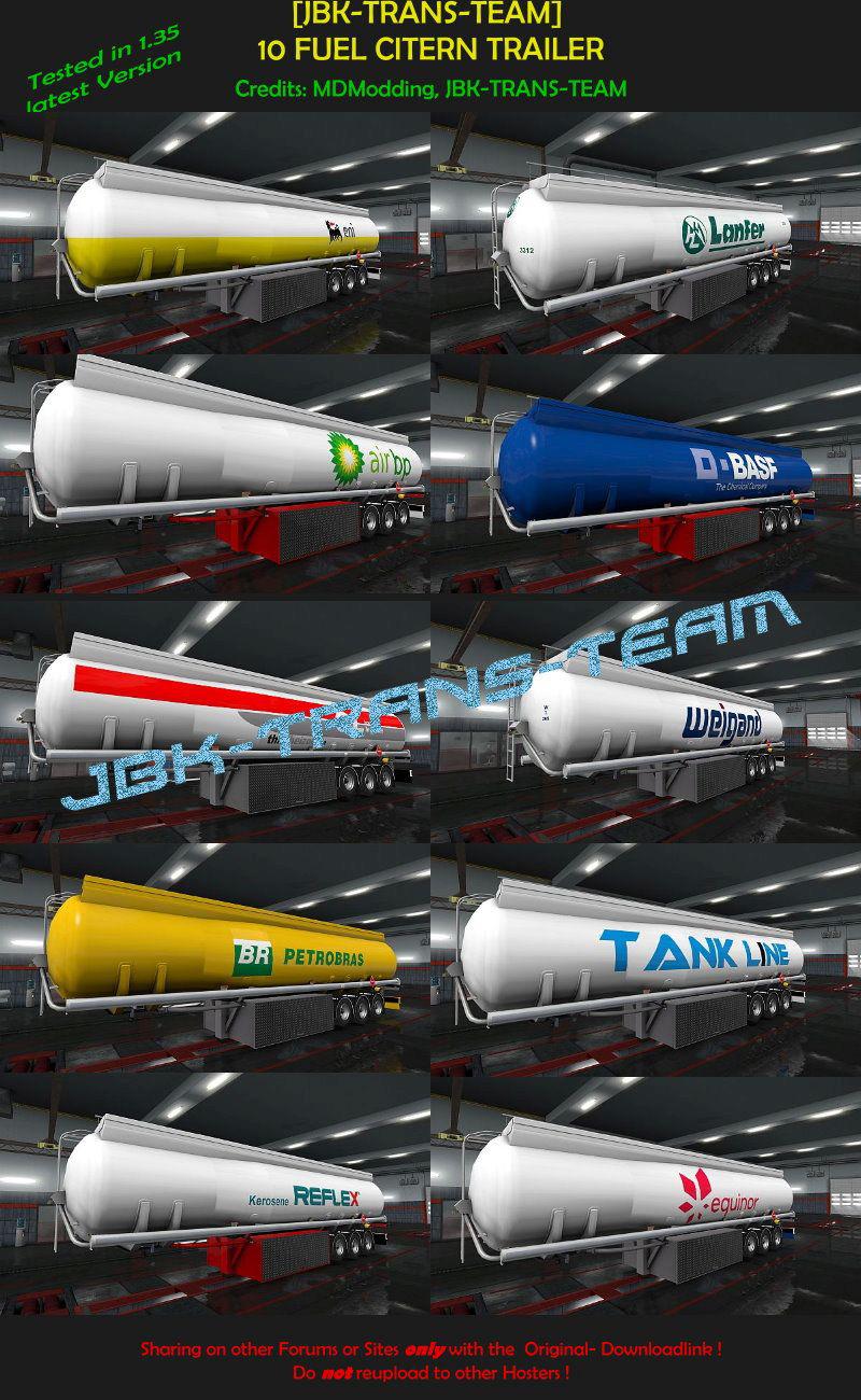 ETS2 - JBK 10 Fuel Citern Trailer v1.0 (1.35.X)