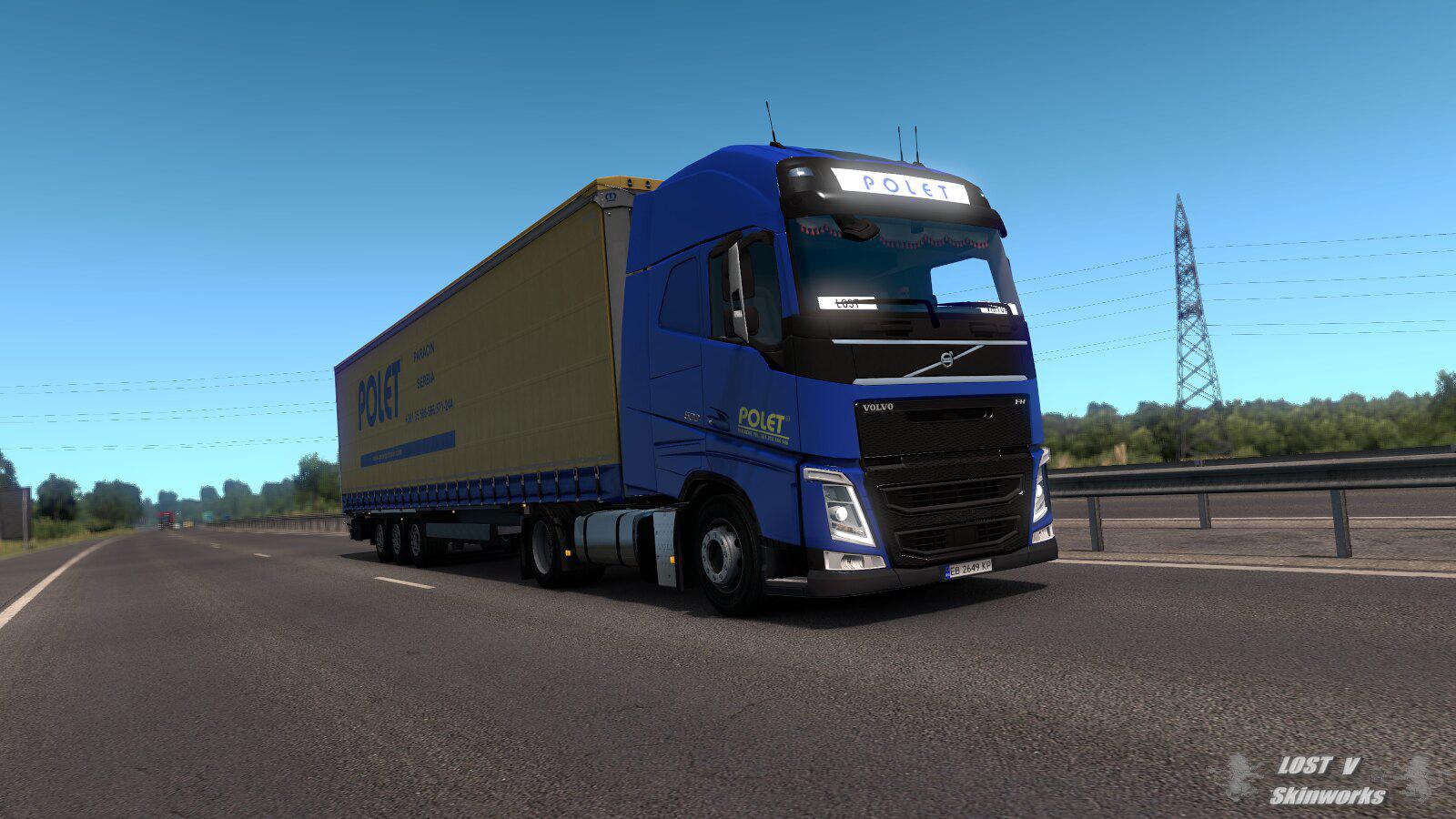 ETS2 - Volvo FH2012 Polet Transportation Combo Skin V1.0.1 (1.37.x)