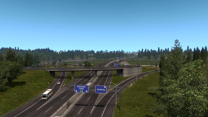 ETS2 - Rotterdam Brussel Highway with Calais Duisburg Road Interchange ...