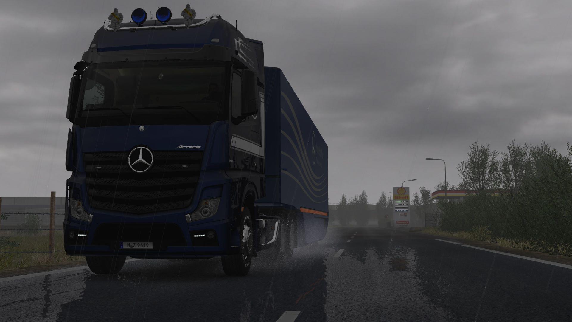 ETS2 - Realistic Rain V3.5.1 (1.37.x)