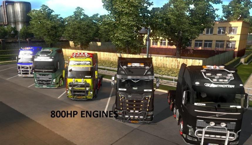 ETS2 - 800 HP Engines for All Trucks (1.37.x)