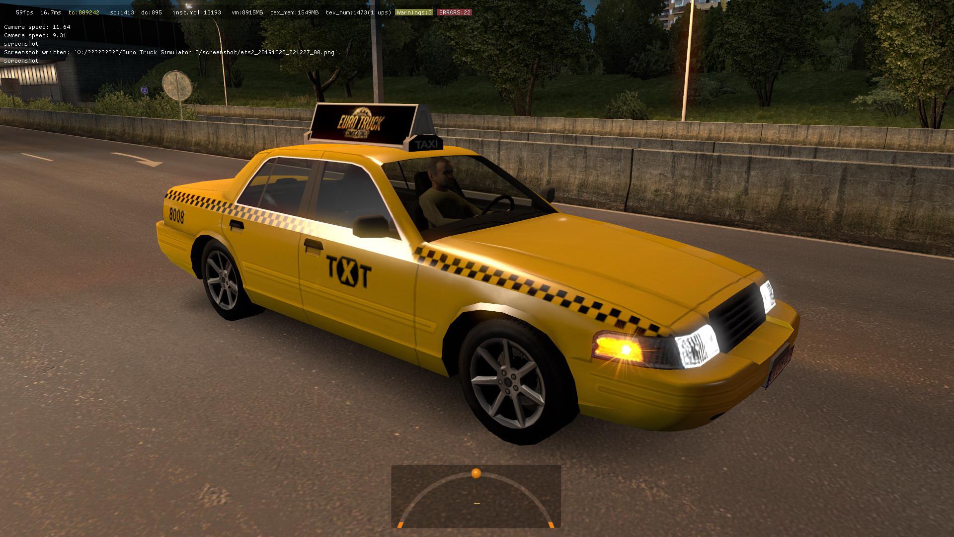 ETS2 - Gaz 3110 Volga Taxi with Checkers in Traffic Mod (1.39.x)