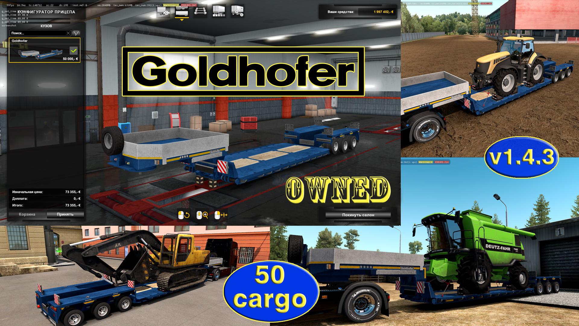 ETS2 - Ownable Overweight Trailer Goldhofer V1.4.3 (1.37.x)
