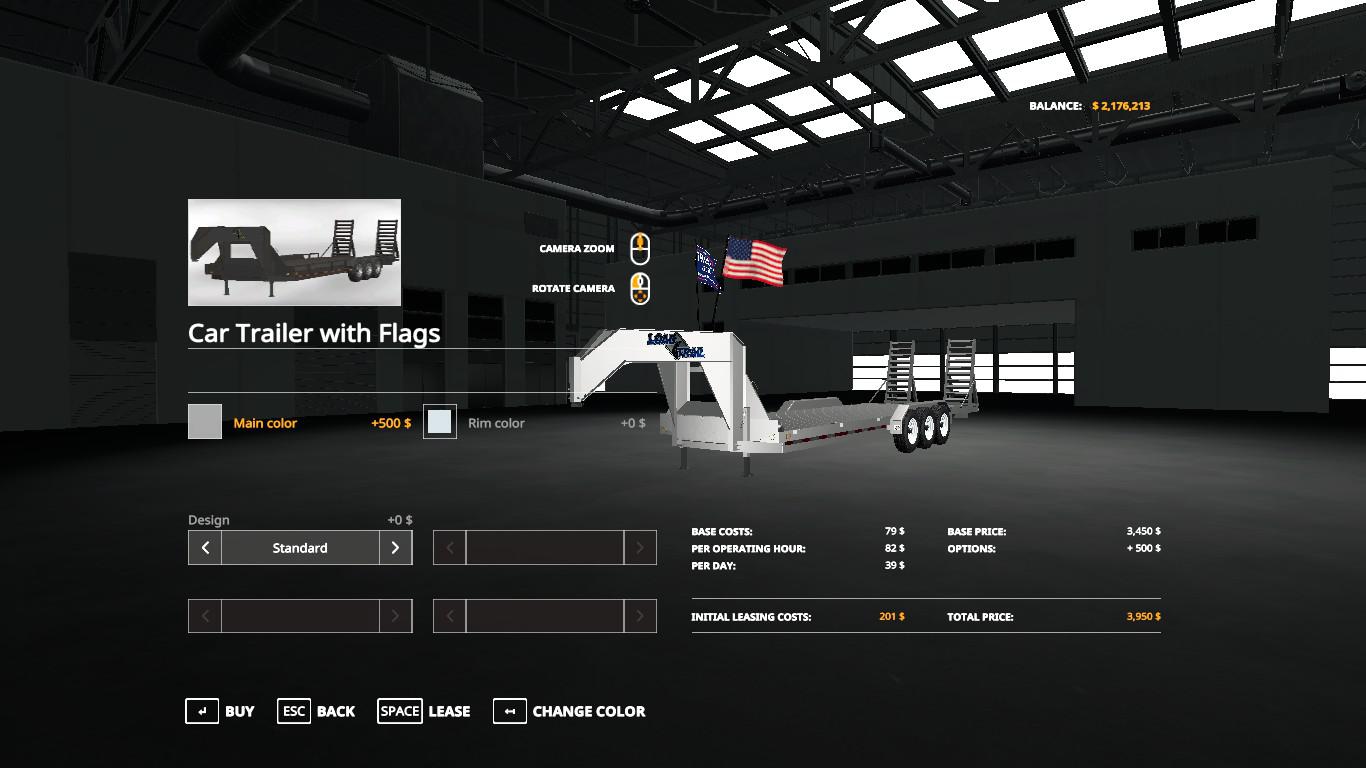FS19 - LoadTrail TriAxl WTH Flags V1.0