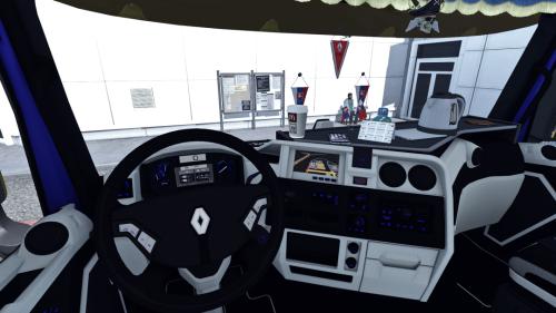 ETS2 - Renault T Black White Interior V1.0 (1.35.X)