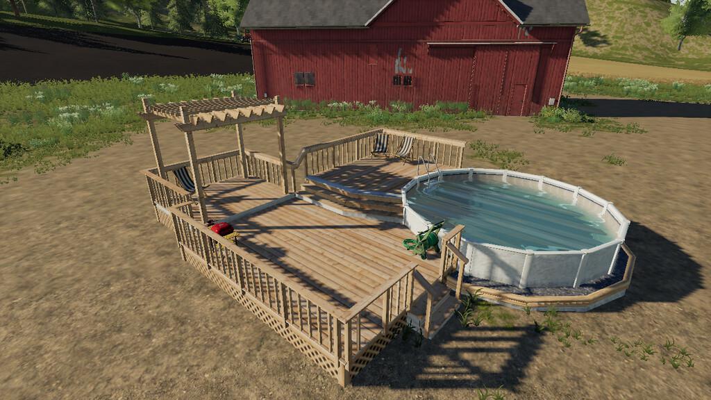 FS19 - Garden Decking And Pool V1.1