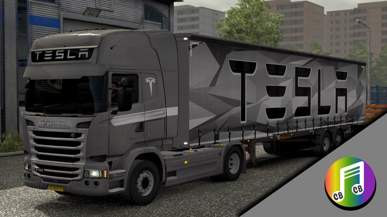 ETS2 - Tesla Truck & Trailer Skin V1.0 (1.37.x) | Euro Truck Simulator