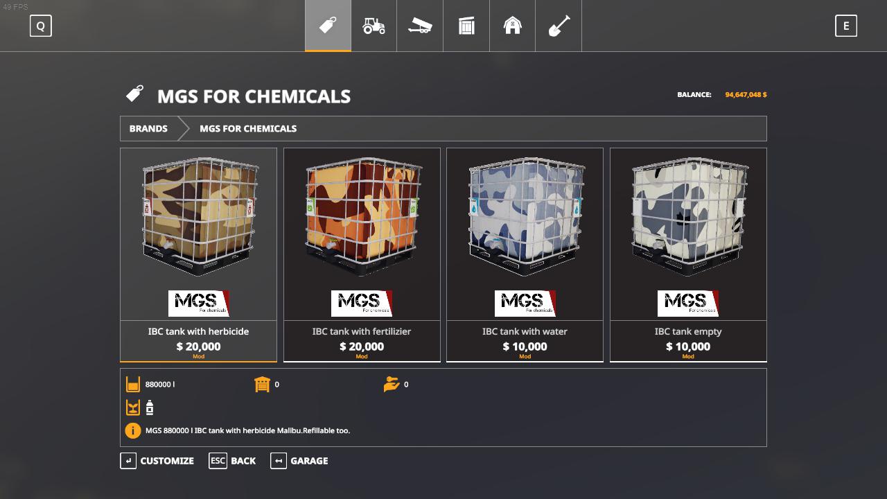 FS19 - 880K Tanks (Fertilizer - Herbicide - Water) V1.0