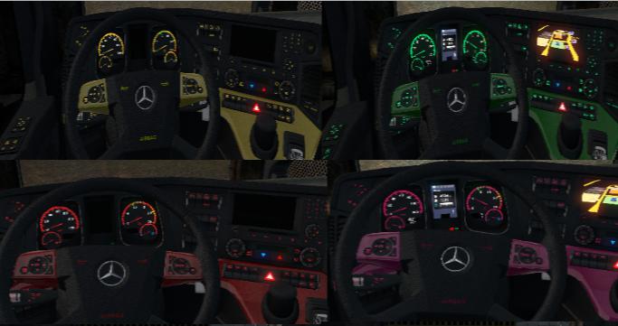 ETS2 - Mercedes Actros MP4 Colored Dashboard V2.0 (1.36.X)