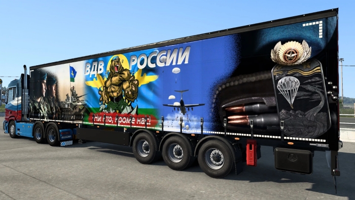 ETS2 - Painting of Personal Trailers Russian Army Airborne Forces (1.40.x)