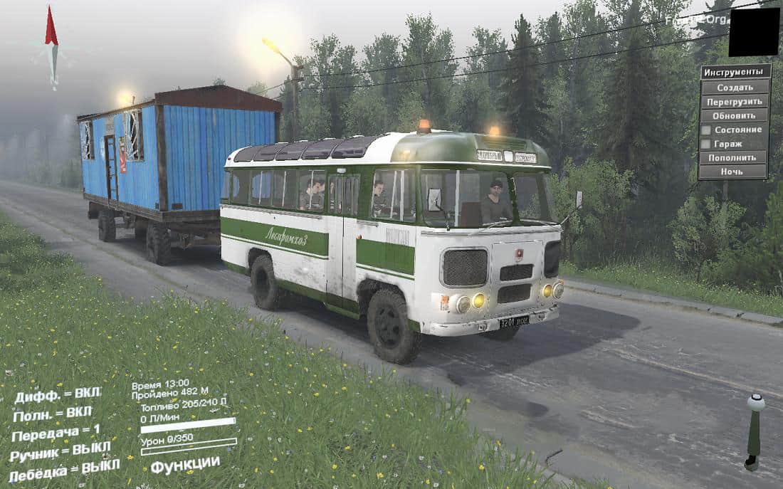 Spintires - Paz 3201 Bus Four-Wheel Drive V1.2