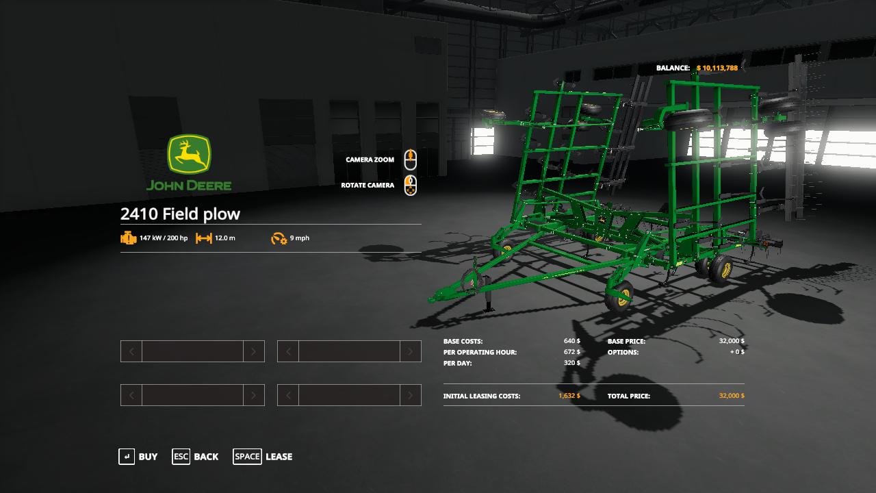 FS19 - John Deere 2410 3 Section Plow V1.0