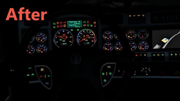 ATS -  Kenworth W900 Recolored Dashoard Mod (1.38.x)