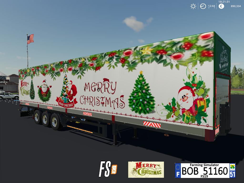 FS19 - Merry Christmas Trailer V1.0