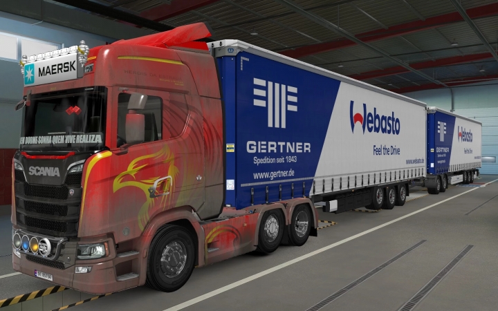 ETS2 - Big Lightbox Scania R And S 2016 Maersk White (1.40.x)