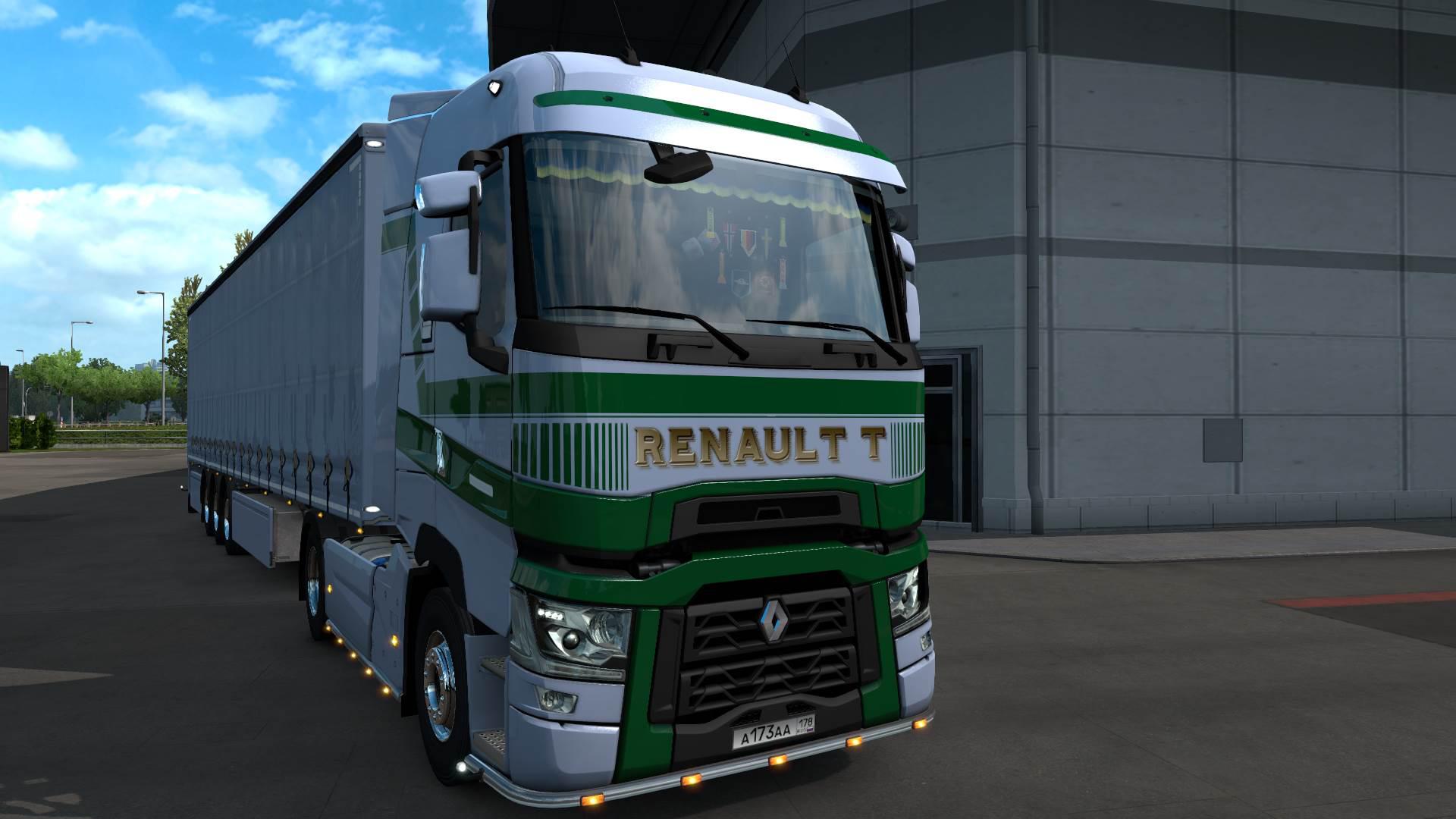 ETS2 - Renault T Green Lines Skin V1.0 (1.35.X)