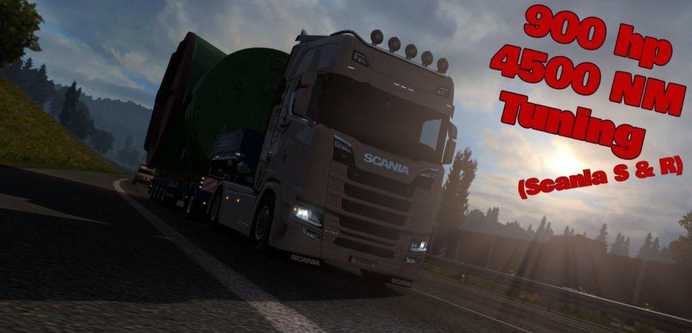 ETS2 - 900Hp 4500nm Tuning Scania S&R (1.35.X)