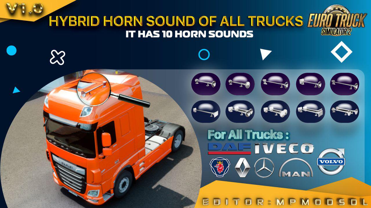 ETS2 - Hybrid Horn Sound of All Trucks Mod for Multiplayer V1.0 (1.38.x), Euro  Truck Simulator 2