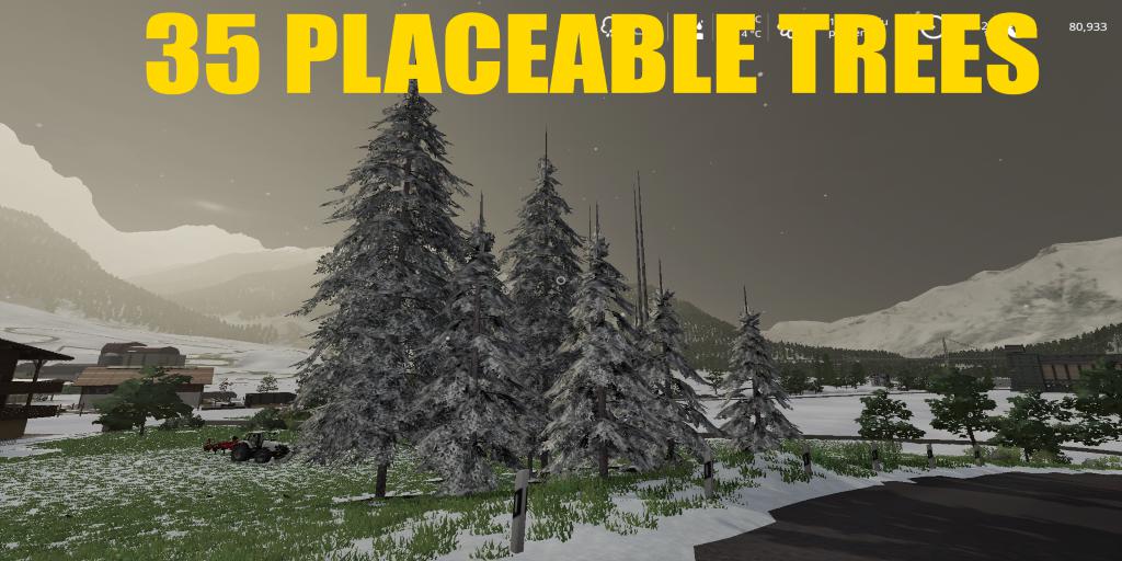 FS19 - Placeable 35 Trees Pack V1.1.5
