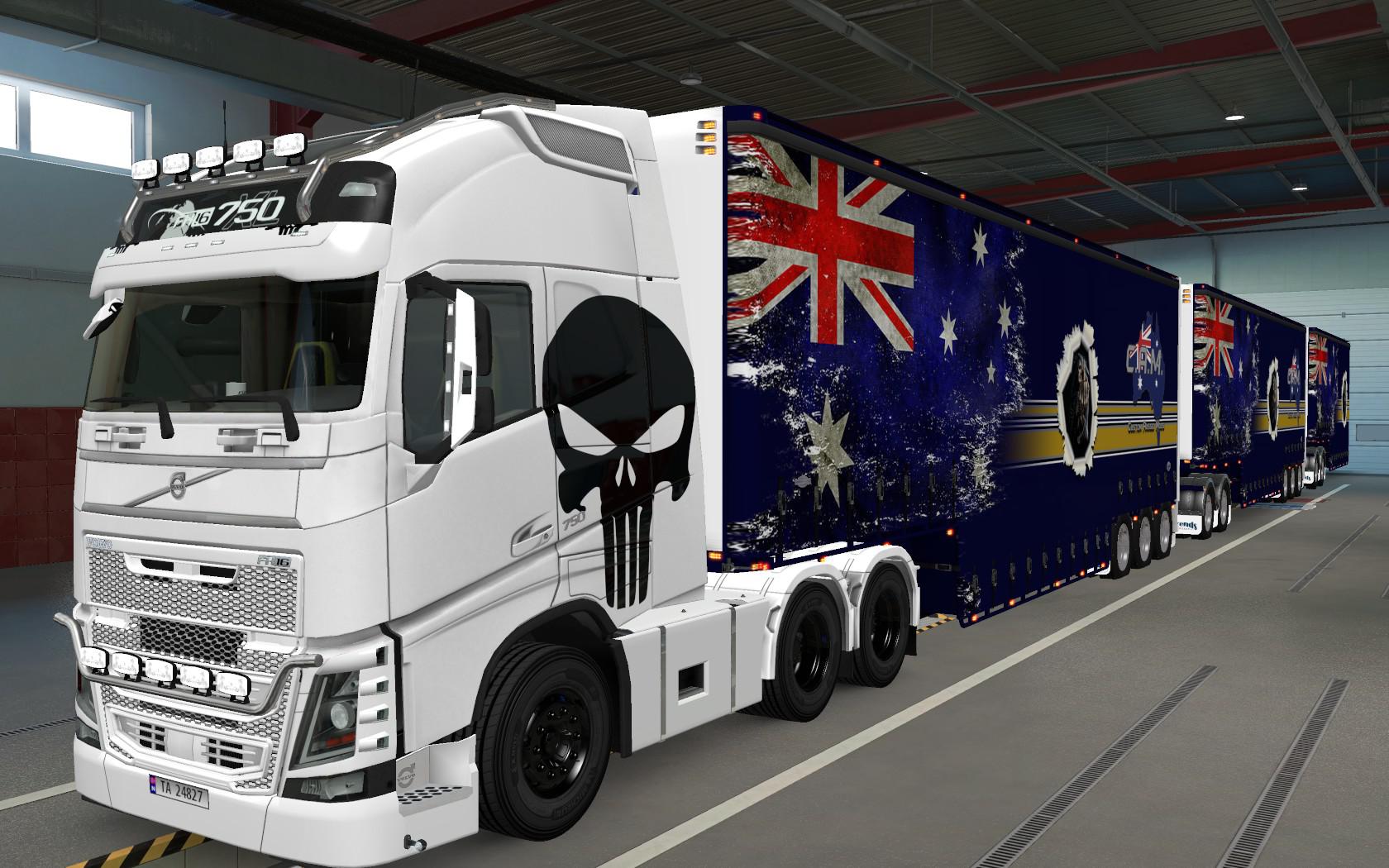 ETS2 - Volvo FH16 2012 Punisher Skin (1.37.x)