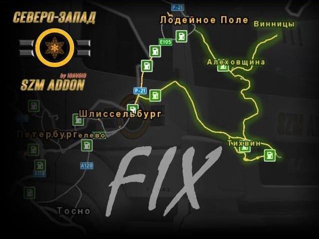 ETS2 - Fix for The SZM Addon Map V1.1 (1.36.x)