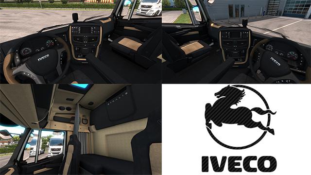 ETS2 - Iveco Hi-Way Black - Beige Interior V1 (1.37 - 1.38)
