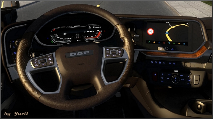 ETS2 - Dashboard Light Blue for DAF 2021 XG (1.40.x)