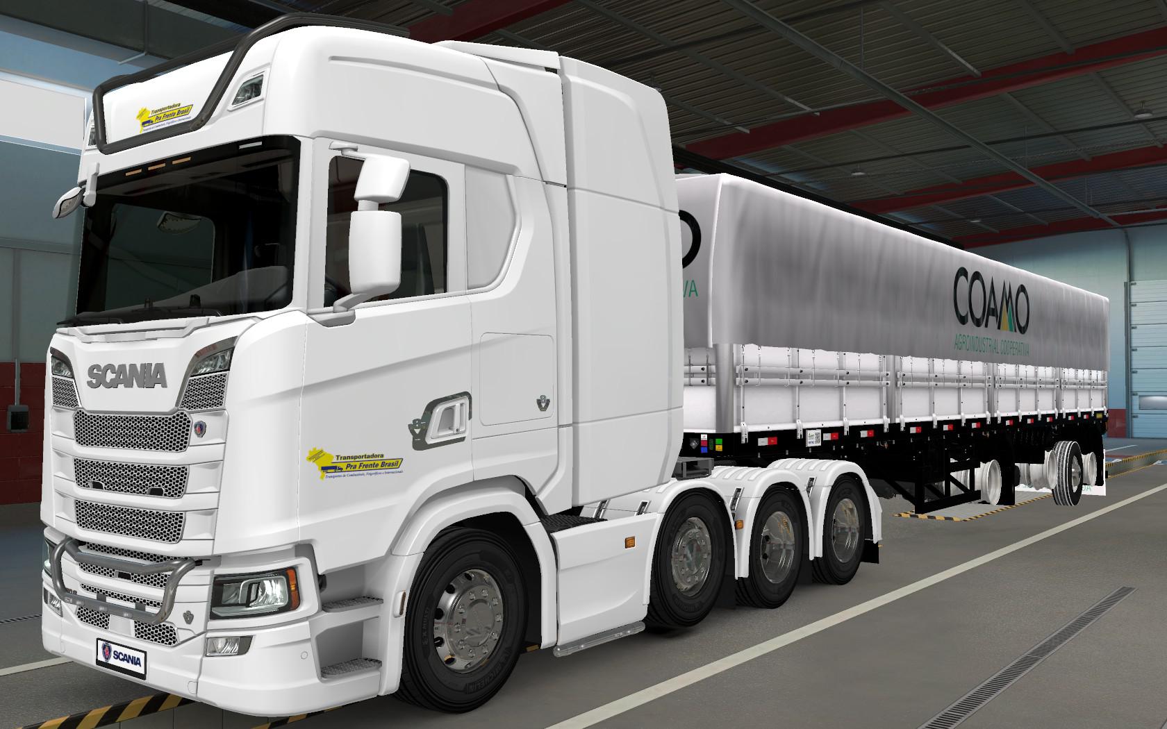 ETS2 - Scania S 2016 8x4 Transportadora Pra Frente Brasil Skin (1.40.x)