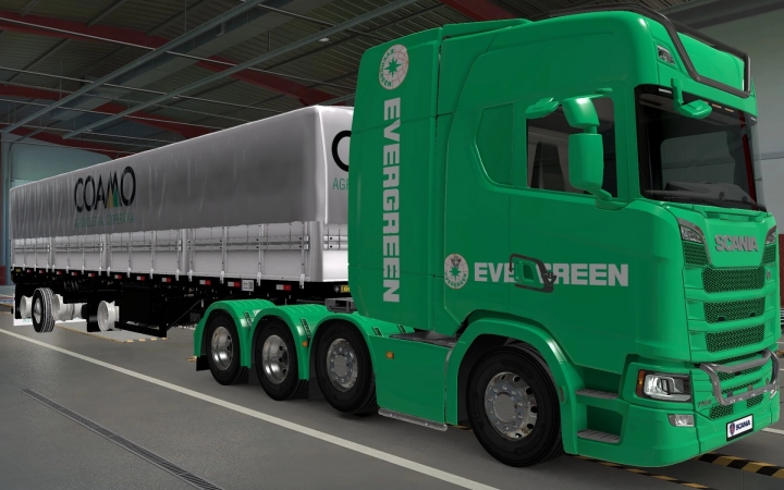 Ets2 - Scania S 2016 8x4 Evergreen Green Skin (1.40.x) 