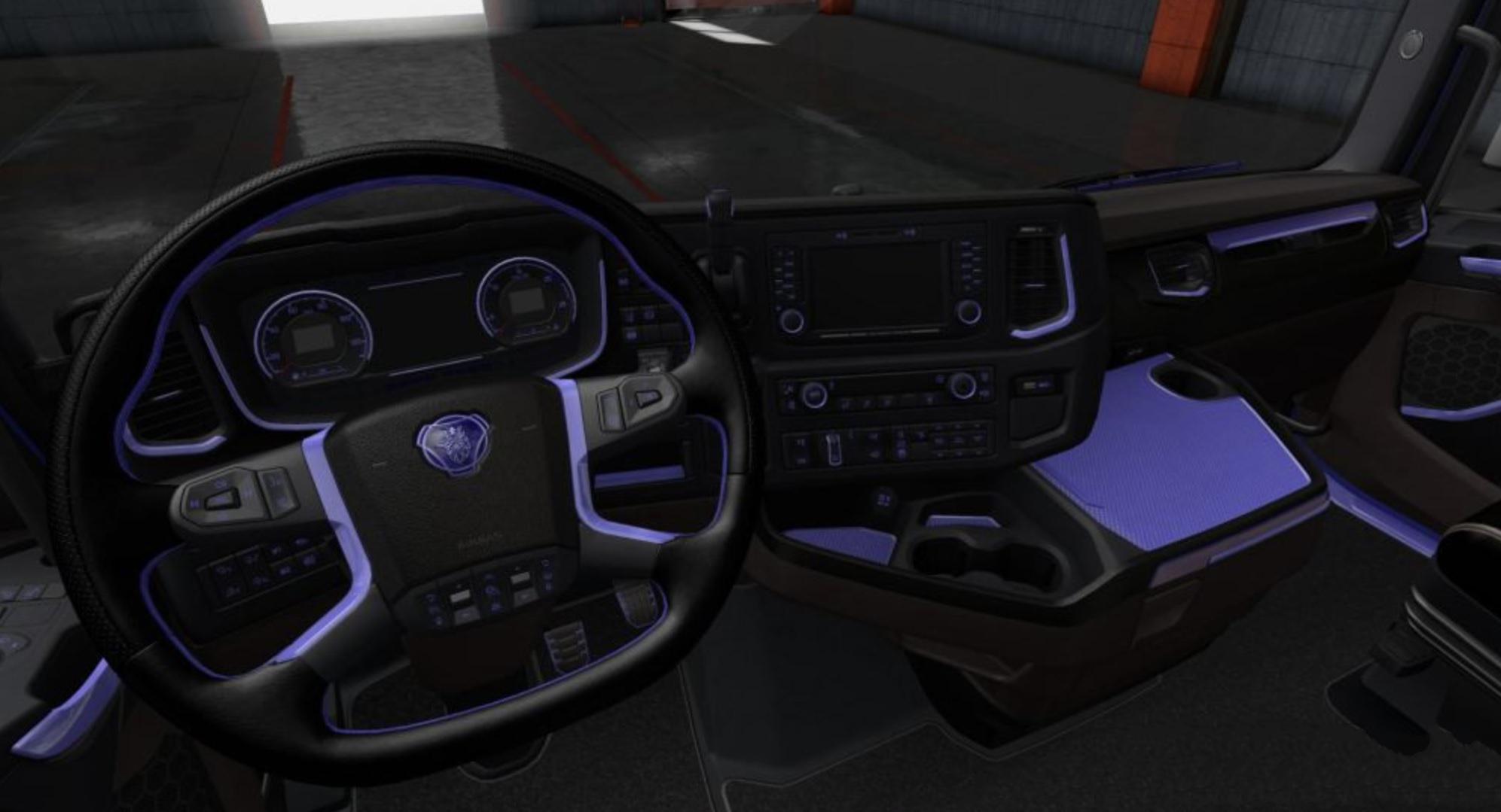 ETS2 - Scania S & R Black - Purple Interior (1.36.x)
