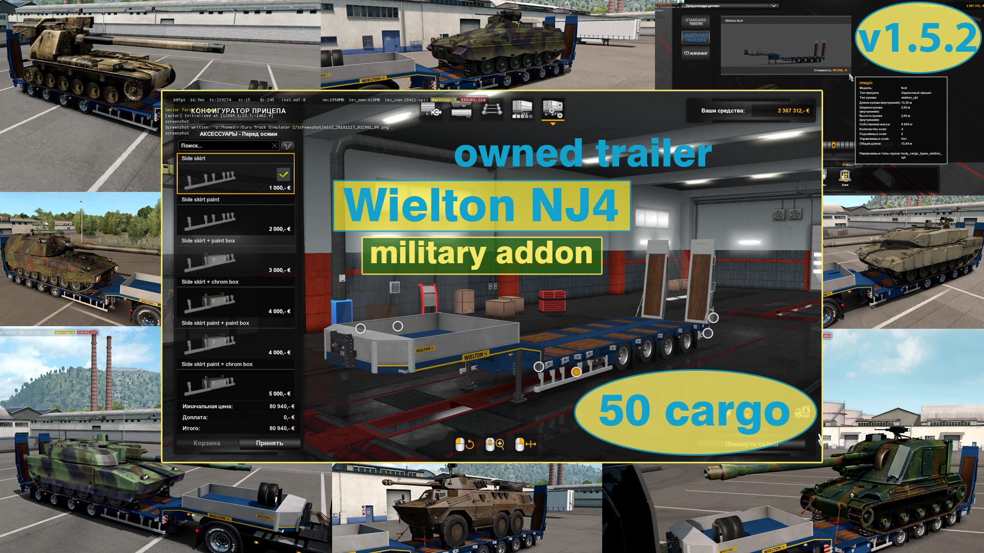 ETS2 - Military Addon for Ownable Trailer Wielton NJ4 V1.5.2 (1.36.x)