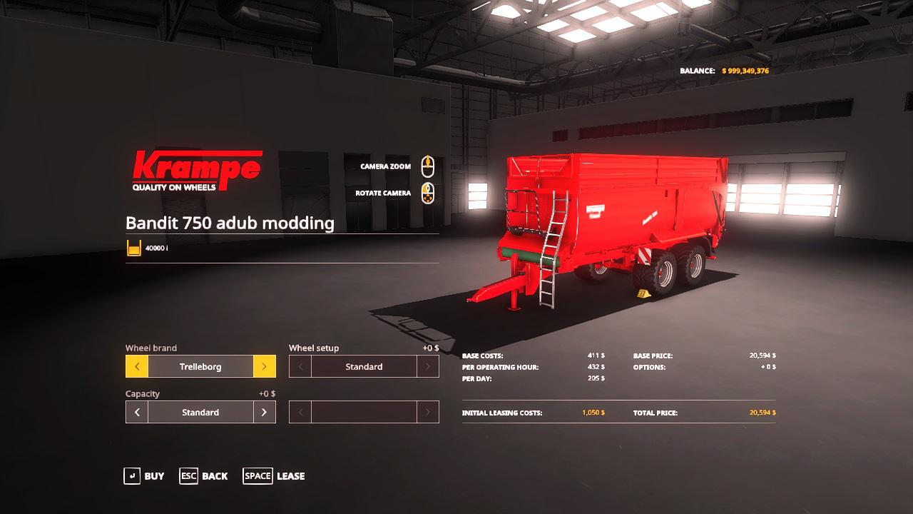 FS19 - Krampe Bandit 750 Trailer V1.0