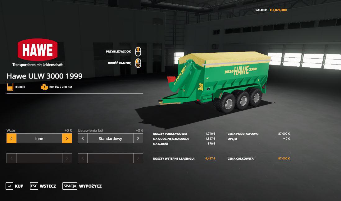 FS19 - Hawe ULW 3000 1999 Trailer V1.0