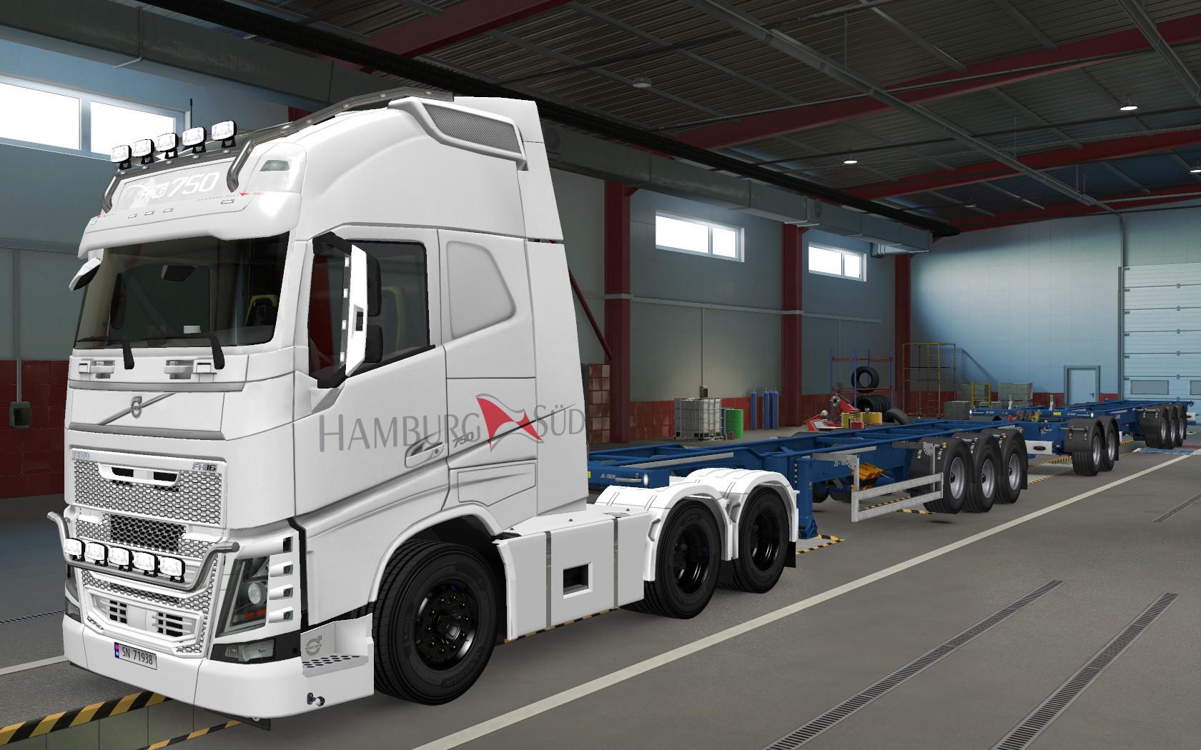 ETS2 - Volvo FH16 2012 Hamburg Sud White Skin (1.37.x)