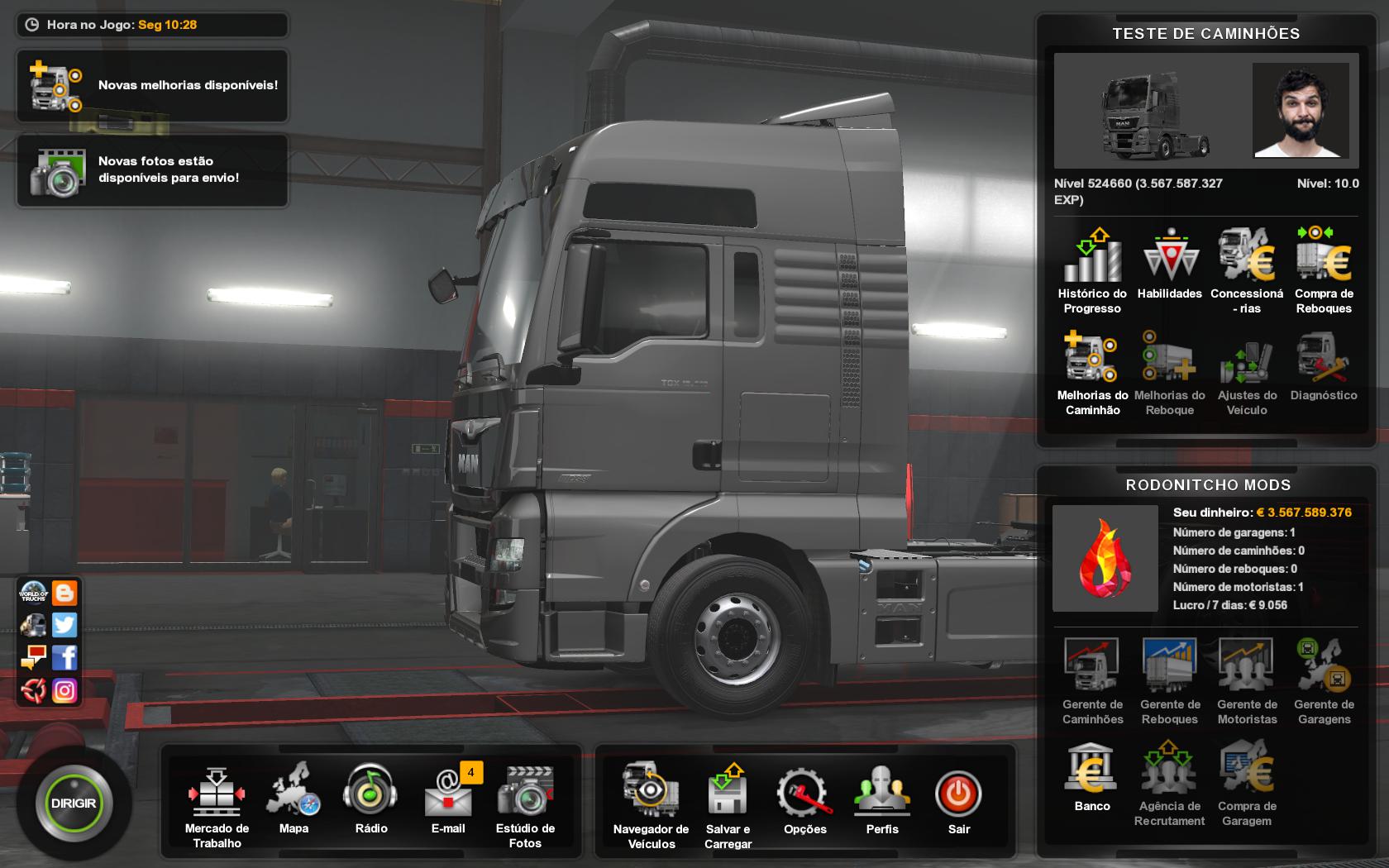 ETS2 - Teste De Caminhoes Profile Mod (1.36.x)