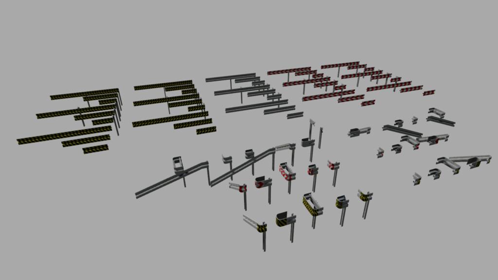 FS19 - Crash Barriers B Profil Set (Prefab) V1