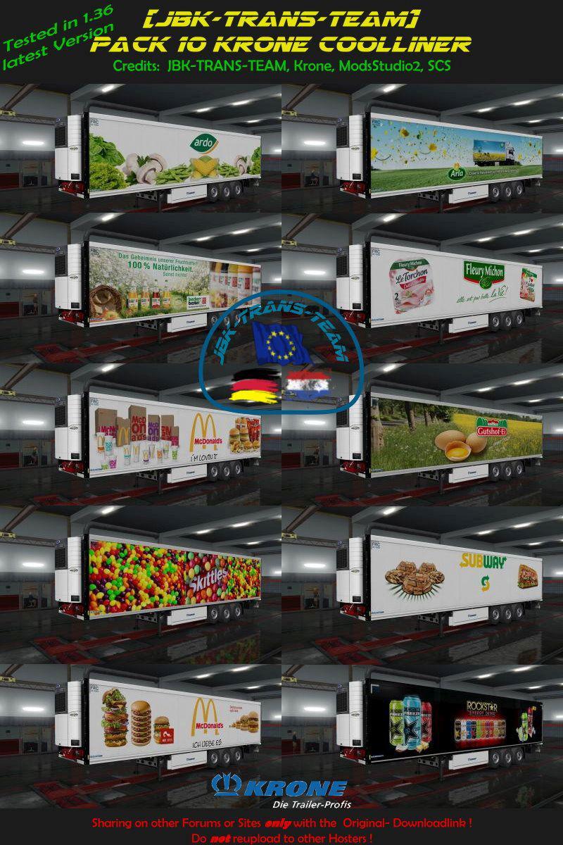ETS2 - JBK 10 Krone Coolliner Pack V5.0 (1.36.x)
