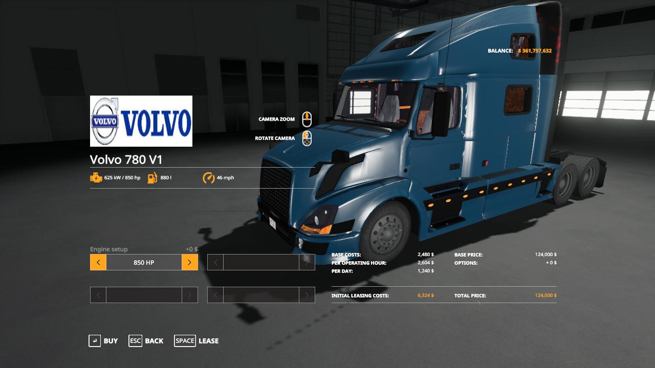 FS19 - Blue Red Green Volvo 780 V1.0