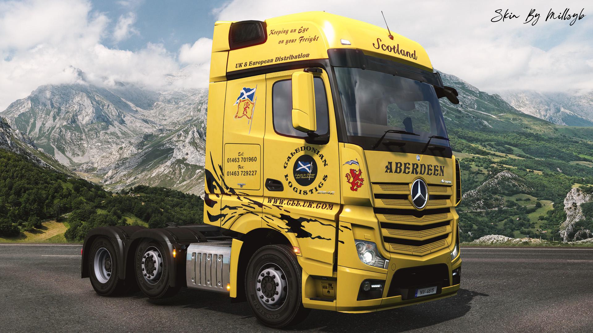 ETS2 - Mercedes MP4 Caledonian Logistics Skin V1.0 (1.37.x)
