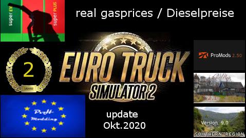 ETS2 - Real Gasprices/Dieselpreise Update Okt 20 V6.1 (1.38.x)