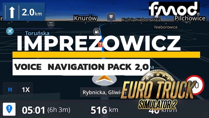 ETS2 - Imprezowicz Voice Navigation Pack V2.0 (1.40.x)