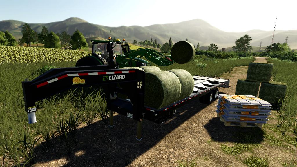 FS19 - 22Ft Gooseneck Baling Trailer V1