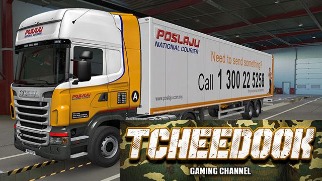 ETS2 - Truck & Trailer Poslaju Skin V1.0 (1.37.x)