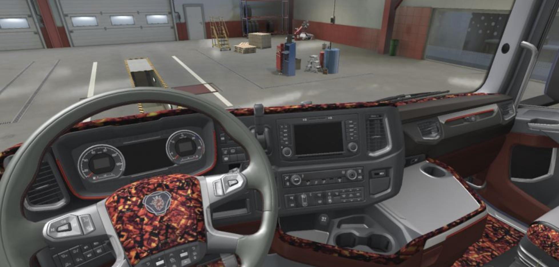 ETS2 - Scania NextGen Beige & Red Pluche Interior V1.0 (1.38.x)