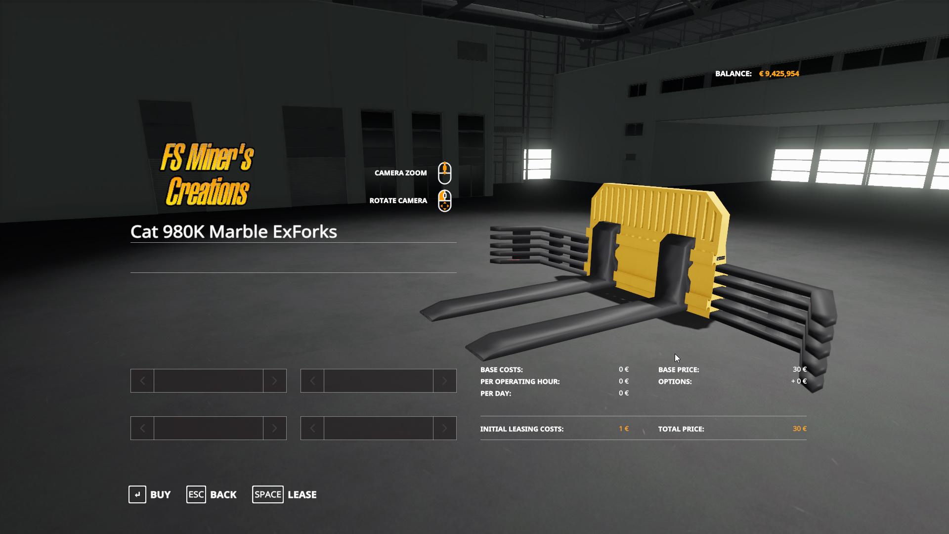 FS19 - Marble HD Forks with Extension for CAt 980K V0.5