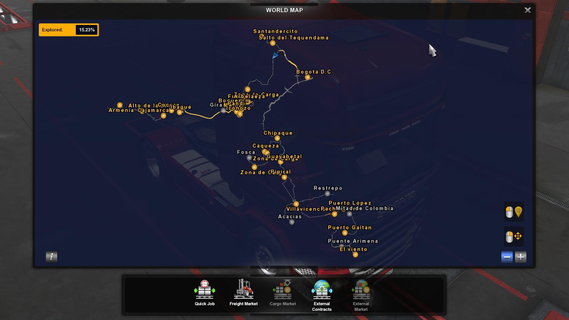 ETS2 - Colombia Map for Save Game Profile (1.36.x)