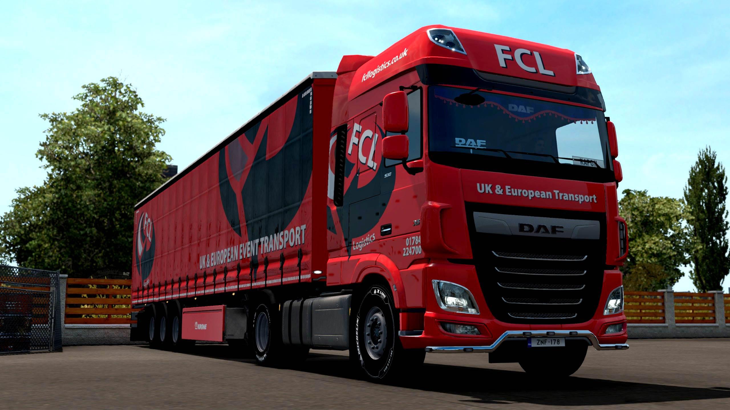 ETS2 - First Call Logistics DAF and Trailer Skin V1.0 (1.35.x)
