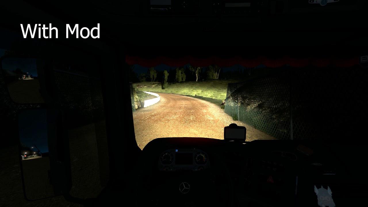 ETS2 - Low & High Beam Flare Effect (1.39.x)